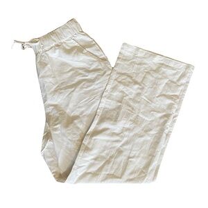 White Linen Chartou Pants in Size Small